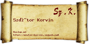 Szútor Korvin névjegykártya